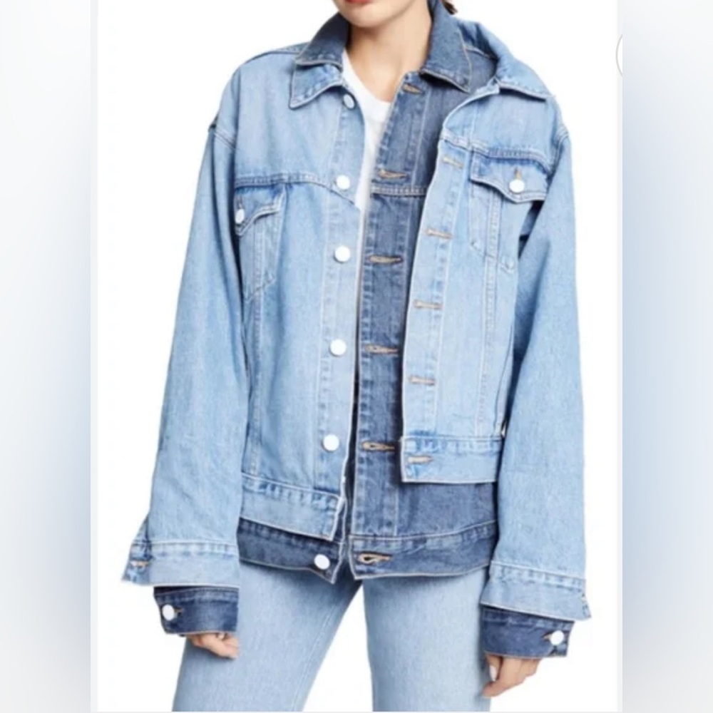 MONSE DOUBLE LAYER OVERSIZED DENIM JACKET WOMENS LARGE
